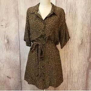 Leopard Print Button-Up Dress